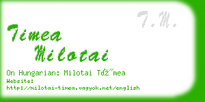 timea milotai business card